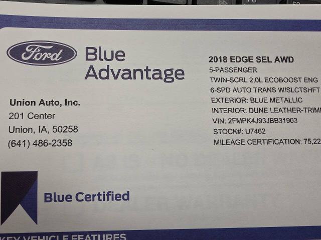 Certified 2018 Ford Edge SEL w/ Equipment Group 201A AWD/4WD image 20