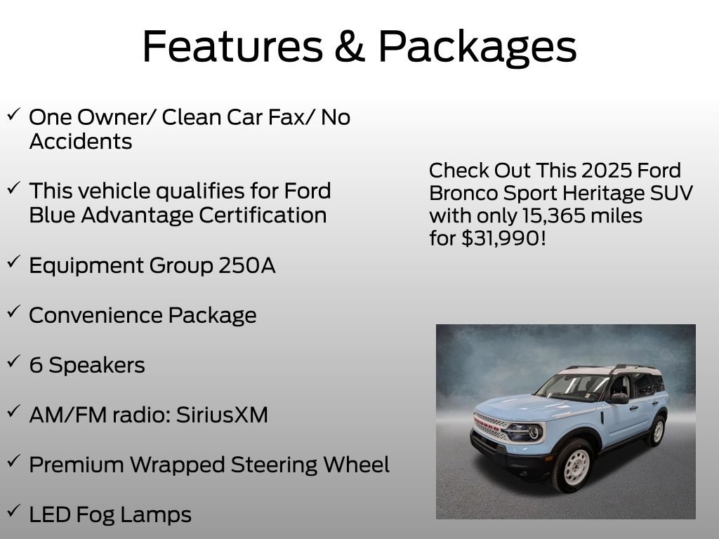 Certified 2025 Ford Bronco Sport Heritage w/ Convenience Package AWD/4WD image 4