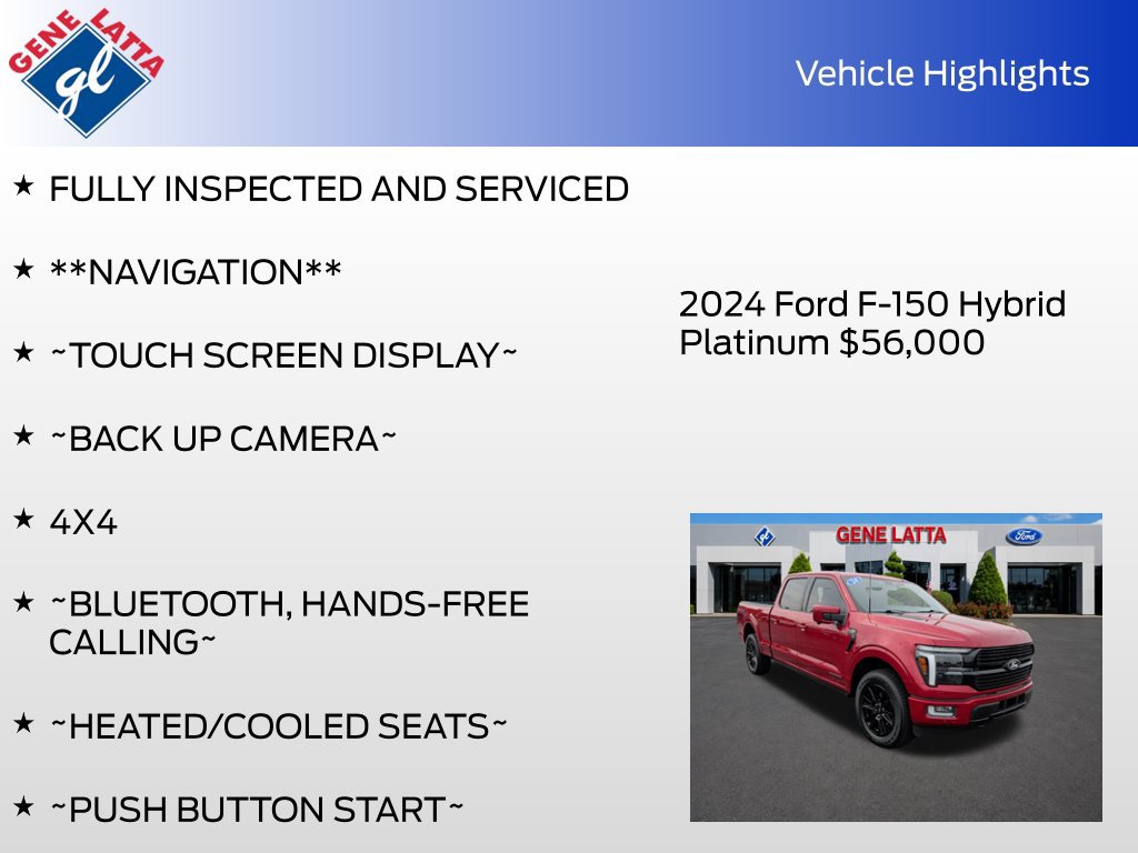 Certified 2024 Ford F150 Platinum w/ Equipment Group 702A High AWD/4WD image 34