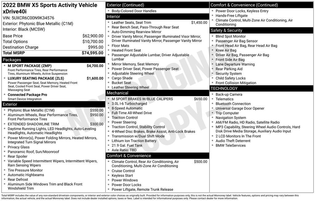 Used 2022 BMW X5 xDrive40i w/ M Sport Package image 10
