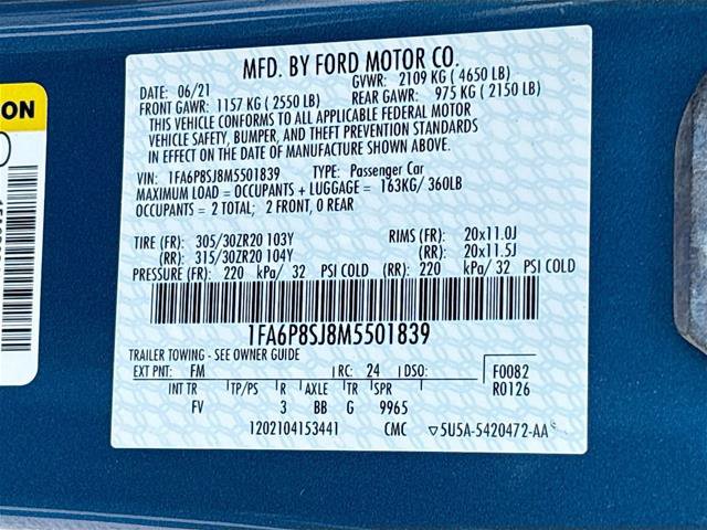 Certified 2021 Ford Mustang Shelby GT500 w/ Carbon Fiber Track Pack RWD image 33