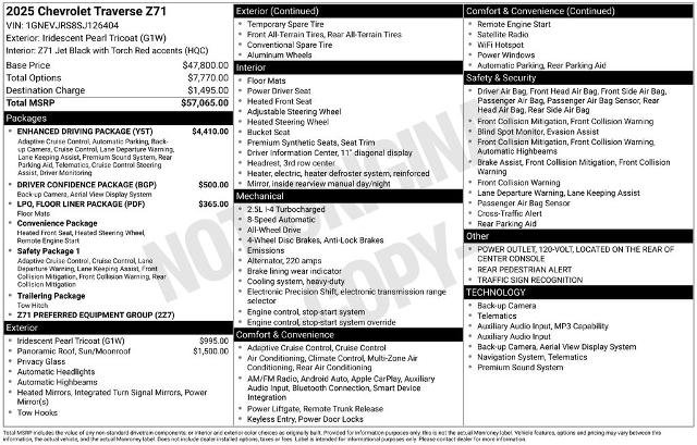 Used 2025 Chevrolet Traverse Z71 w/ Enhanced Driving Package AWD/4WD image 8