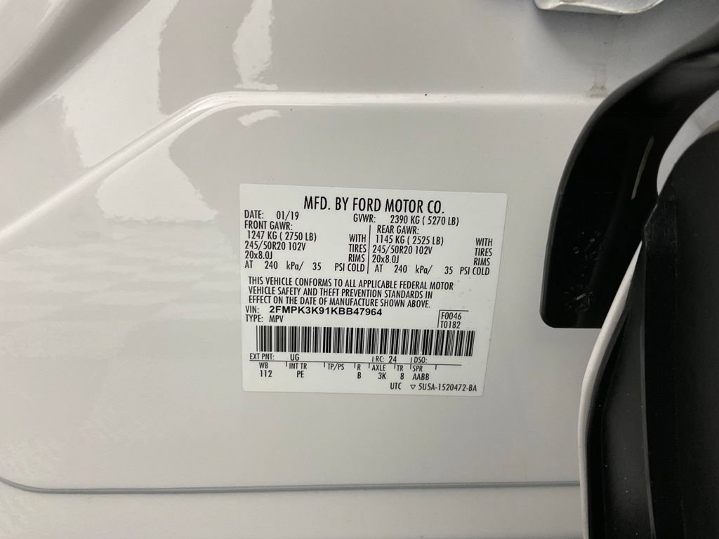 Certified 2019 Ford Edge Titanium w/ Equipment Group 301A FWD image 27