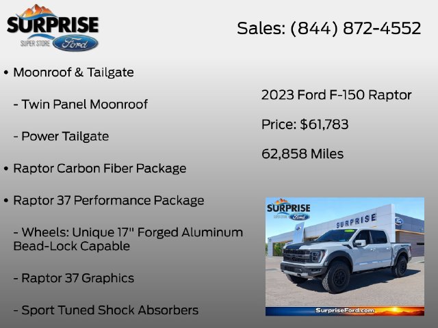 Certified 2023 Ford F150 Raptor w/ Raptor 37 Performance Package AWD/4WD image 7