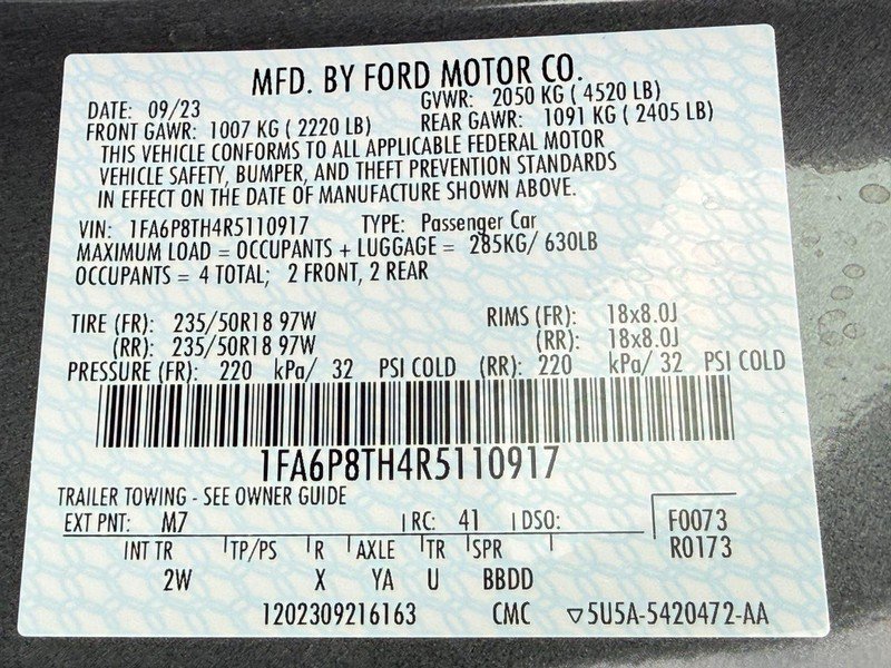 Certified 2024 Ford Mustang Coupe RWD image 28