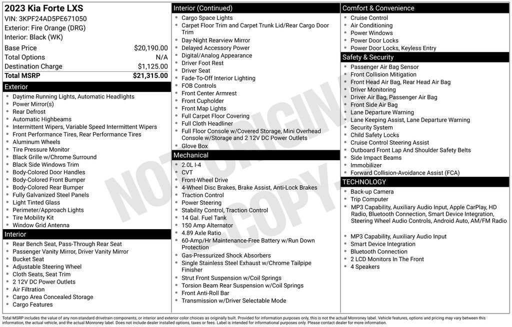 Used 2023 Kia Forte LXS FWD image 3