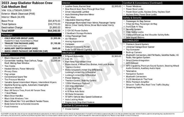 Used 2023 Jeep Gladiator Rubicon w/ Cold Weather Group image 25