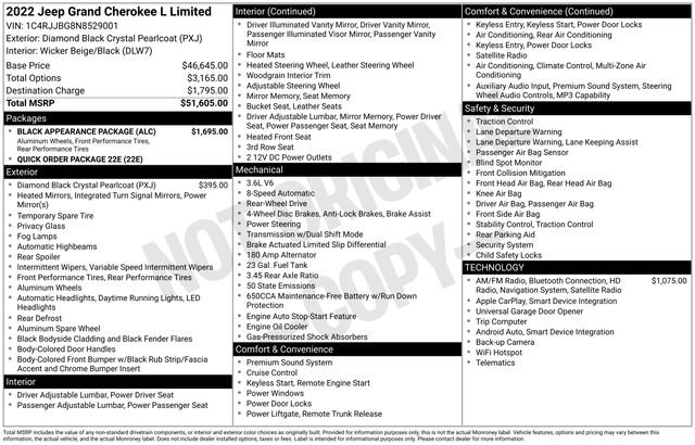 Used 2022 Jeep Grand Cherokee L Limited w/ Black Appearance Package RWD image 27