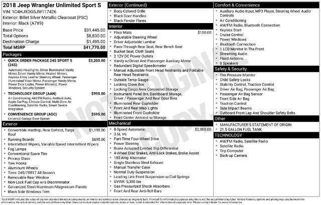 Used 2018 Jeep Wrangler Unlimited Sport S image 30