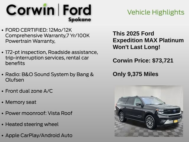 Certified 2025 Ford Expedition Max Platinum image 14