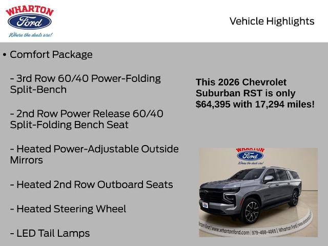Used 2026 Chevrolet Suburban RST w/ Comfort Package RWD image 21