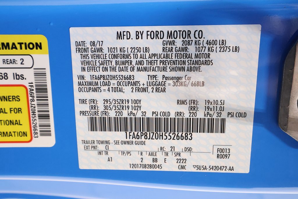 Certified 2017 Ford Mustang Shelby GT350 w/ Electronics Package image 35