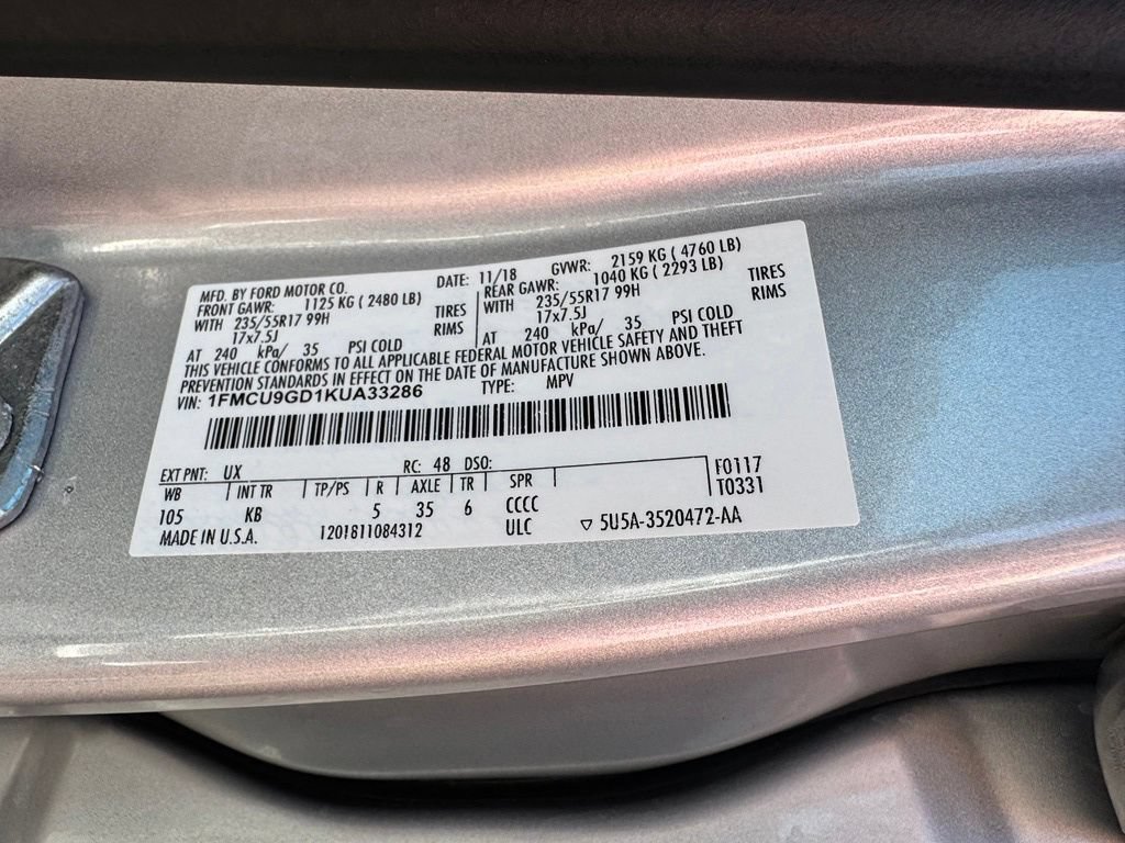 Certified 2019 Ford Escape SE AWD/4WD image 42