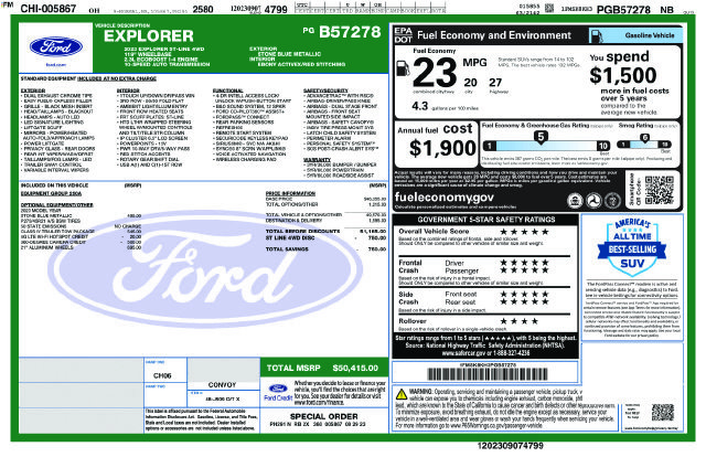 Certified 2023 Ford Explorer ST-Line w/ Class IV Trailer Tow Package AWD/4WD image 39