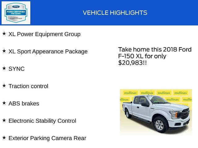 Certified 2018 Ford F150 XL w/ Equipment Group 101A Mid image 18