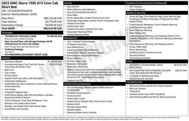 Used 2023 GMC Sierra 1500 AT4 w/ Technology Package AWD/4WD image 32