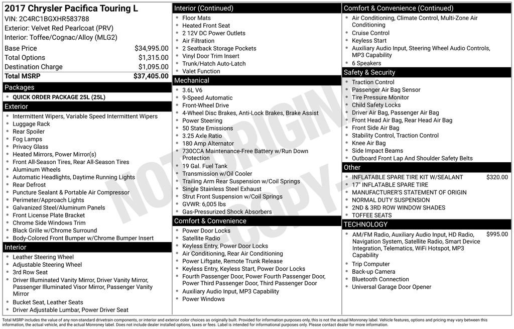 Used 2017 Chrysler Pacifica Touring-L FWD image 26