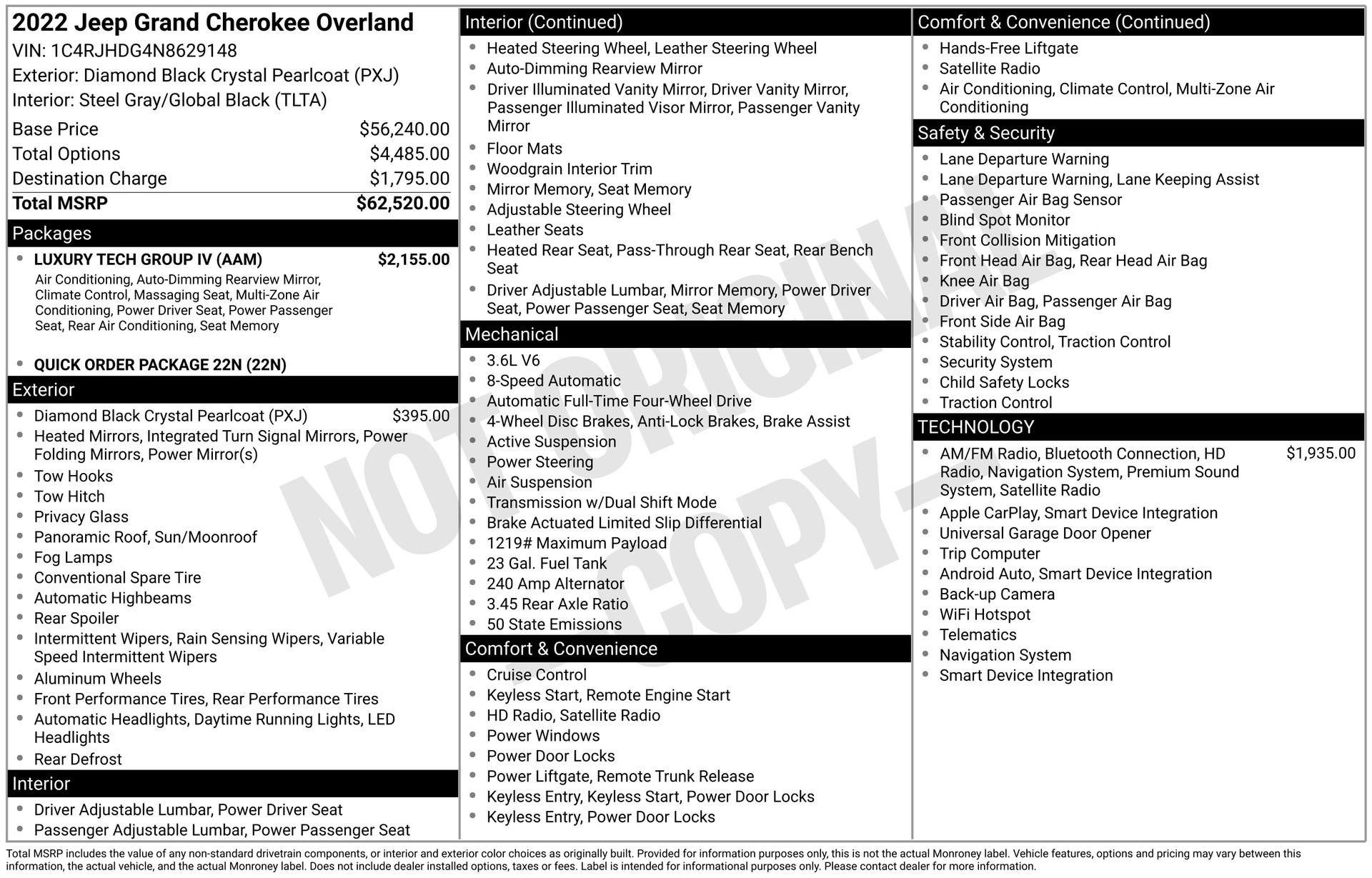 Used 2022 Jeep Grand Cherokee Overland w/ Luxury Tech Group IV image 39