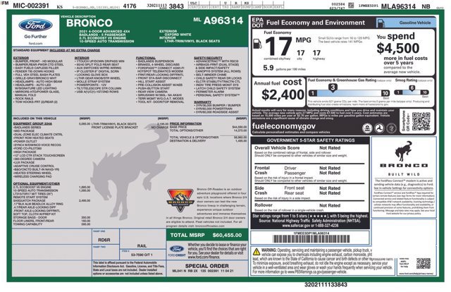 Certified 2021 Ford Bronco Badlands AWD/4WD image 27