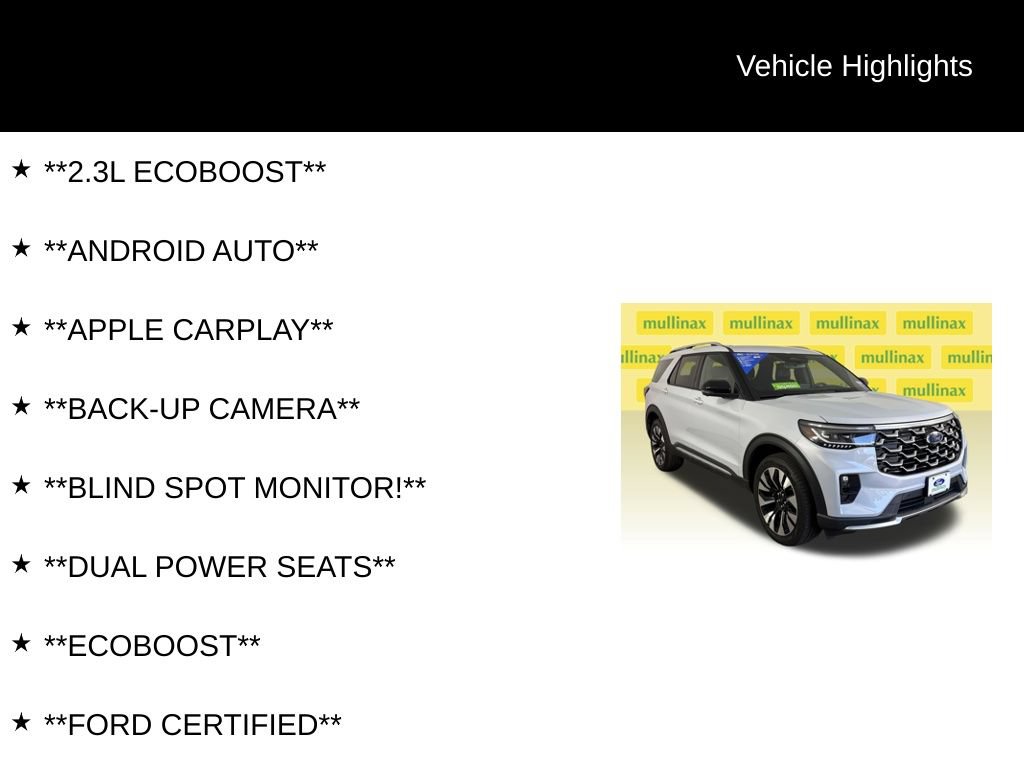 Certified 2025 Ford Explorer Platinum w/ LUX Leather Package AWD/4WD image 12