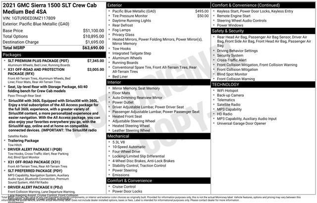 Used 2021 GMC Sierra 1500 SLT w/ SLT Premium Plus Package AWD/4WD image 7