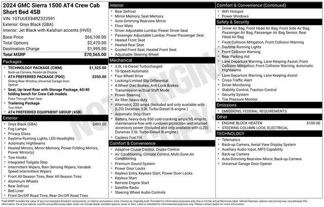 Used 2024 GMC Sierra 1500 AT4 w/ Technology Package image 38