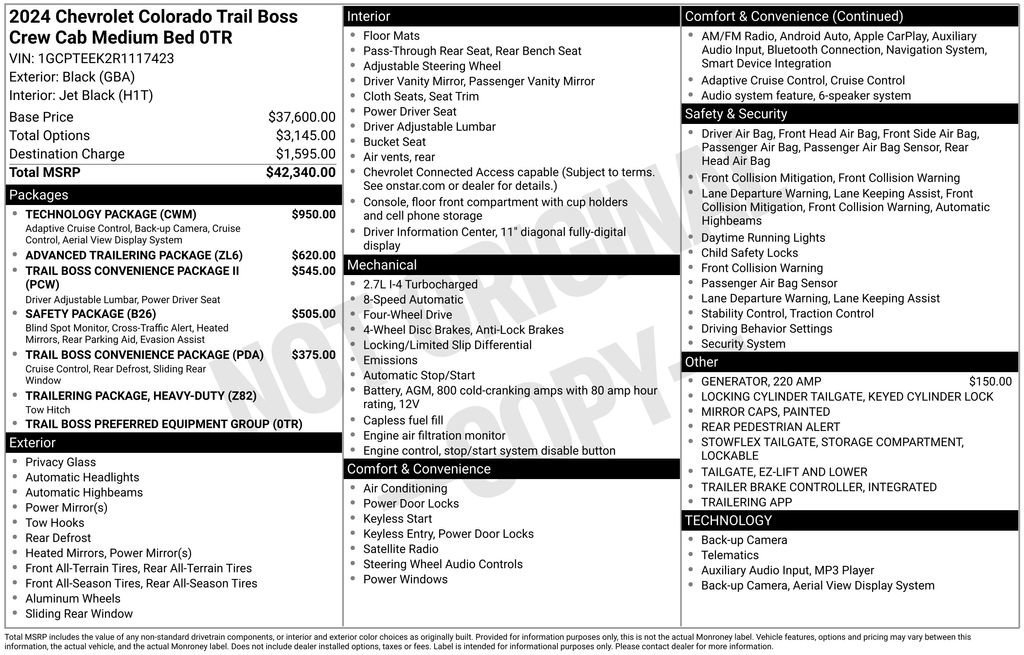 Used 2024 Chevrolet Colorado Trail Boss w/ Technology Package image 10