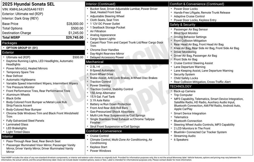 Used 2025 Hyundai Sonata SEL FWD image 3