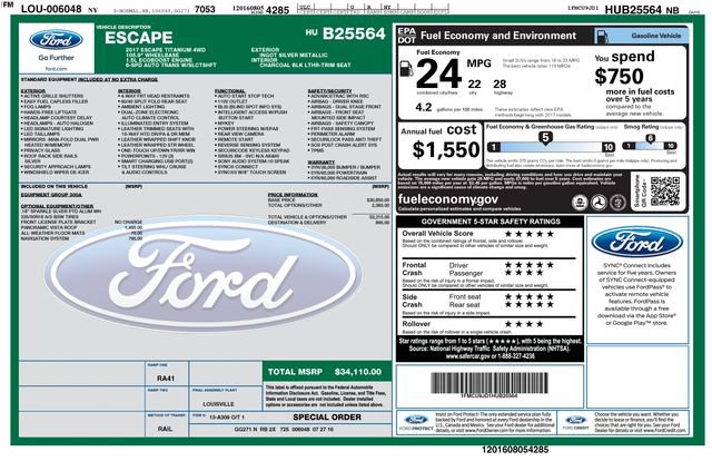Certified 2017 Ford Escape Titanium AWD/4WD image 13