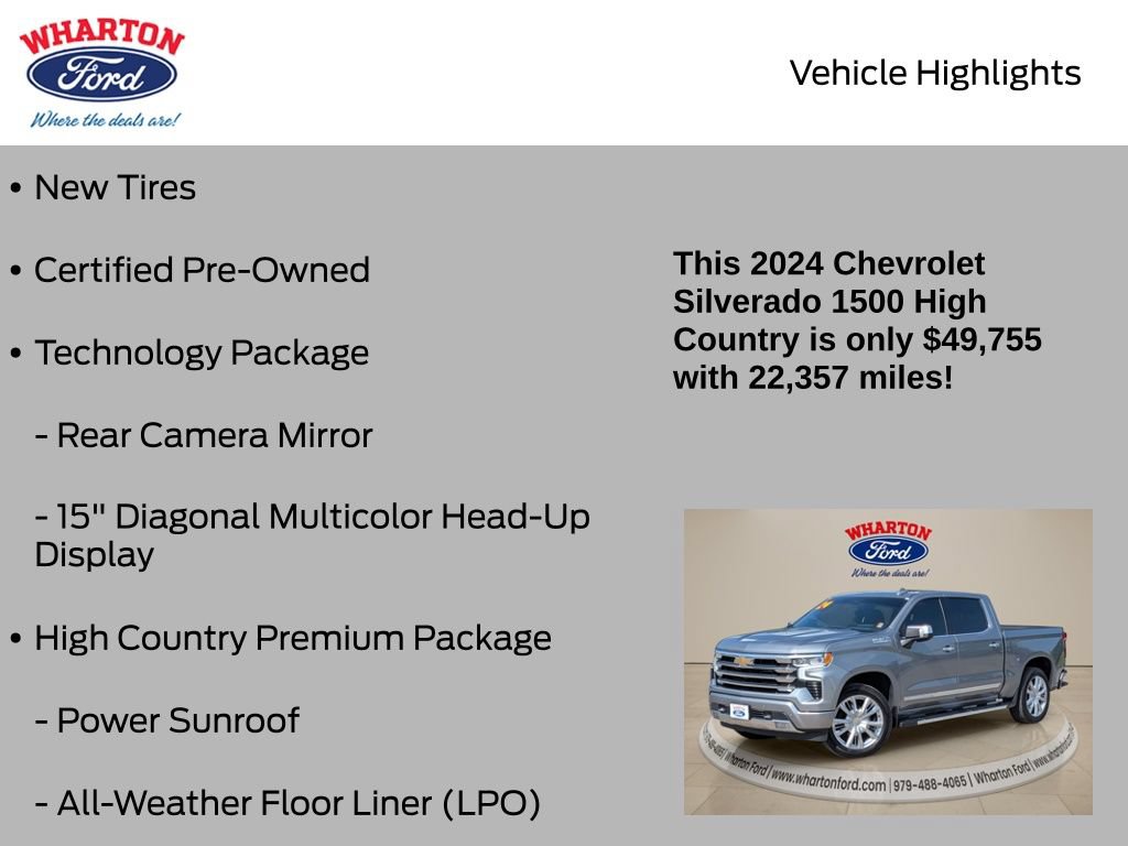 Used 2024 Chevrolet Silverado 1500 High Country w/ High Country Premium Package AWD/4WD image 6