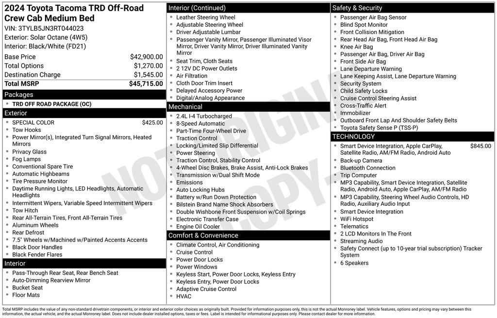 Used 2024 Toyota Tacoma TRD Off-Road AWD/4WD image 32