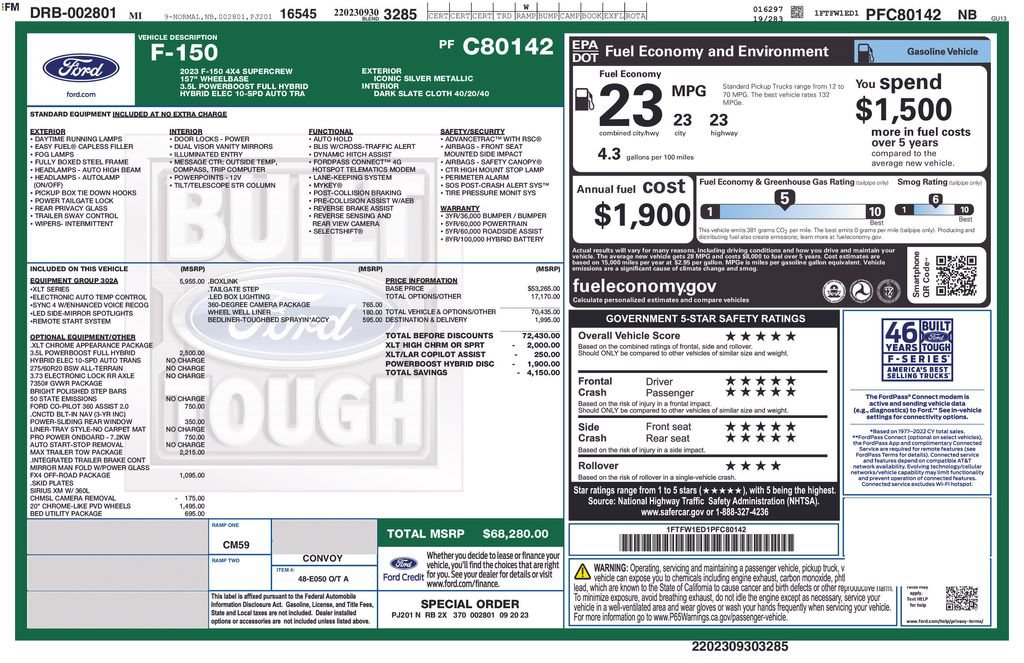 Certified 2023 Ford F150 XLT w/ Equipment Group 302A High AWD/4WD image 37