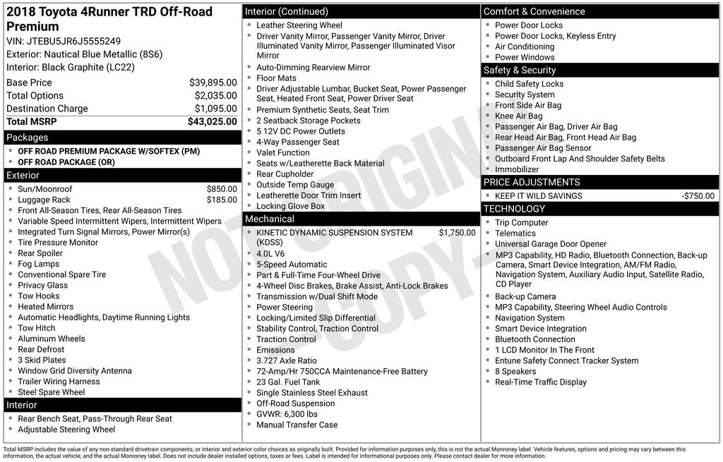 Used 2018 Toyota 4Runner TRD Off-Road Premium AWD/4WD image 40