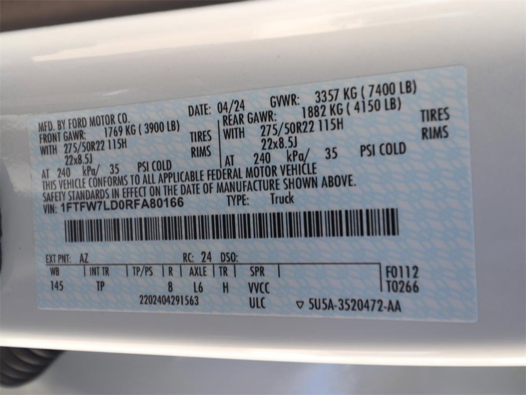 Certified 2024 Ford F150 Platinum w/ Equipment Group 703A Plus image 25