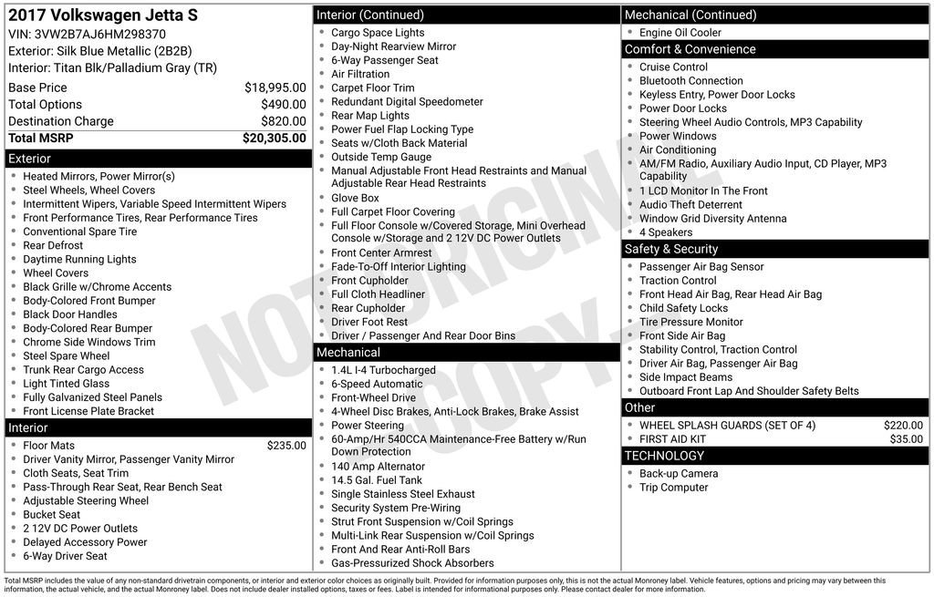 Used 2017 Volkswagen Jetta S image 10