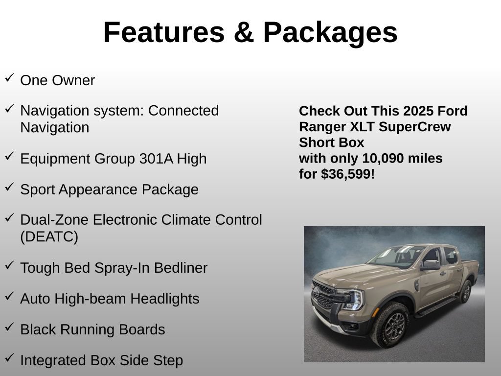 Certified 2025 Ford Ranger XLT w/ Equipment Group 301A High AWD/4WD image 4