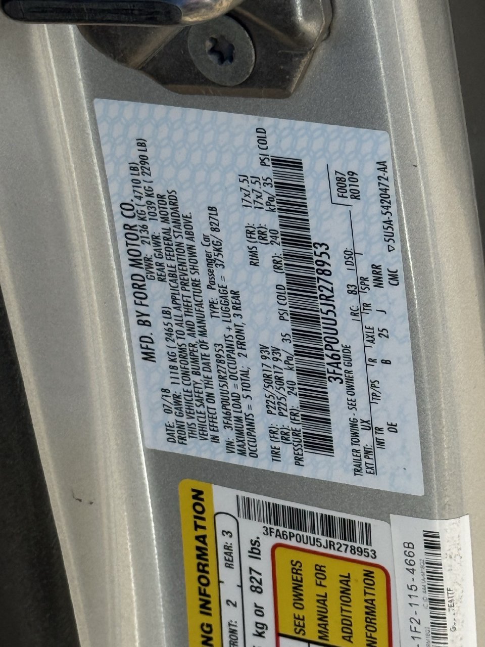 Certified 2018 Ford Fusion S FWD image 29