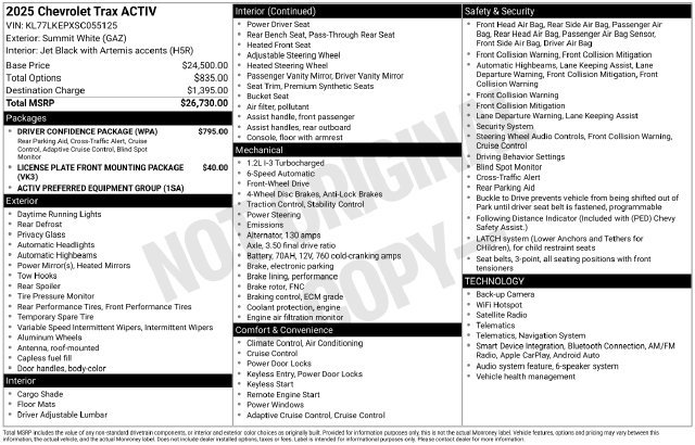 Used 2025 Chevrolet Trax ACTIV w/ Driver Confidence Package FWD image 35