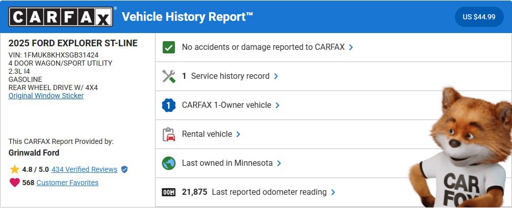 Certified 2025 Ford Explorer ST-Line AWD/4WD image 2