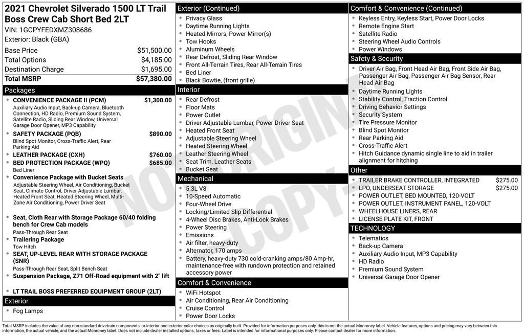 Used 2021 Chevrolet Silverado 1500 LT Trail Boss w/ Convenience Package II image 31