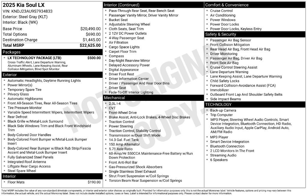 Used 2025 Kia Soul LX w/ LX Technology Package FWD image 32