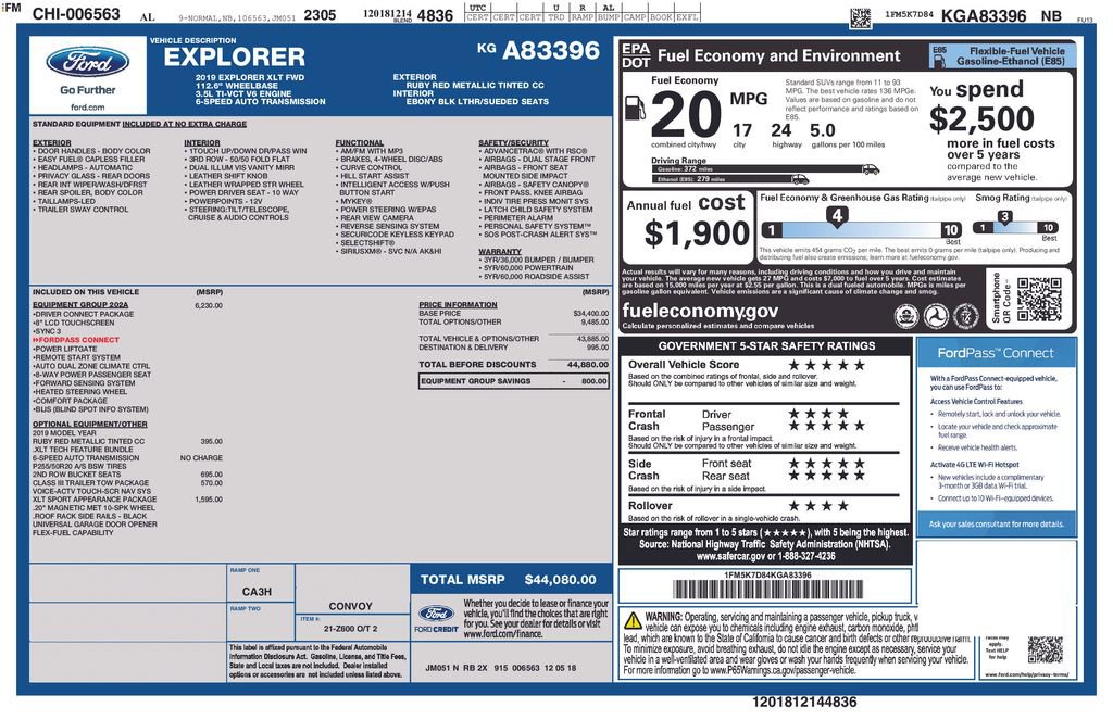 Certified 2019 Ford Explorer XLT w/ Equipment Group 202A FWD image 27