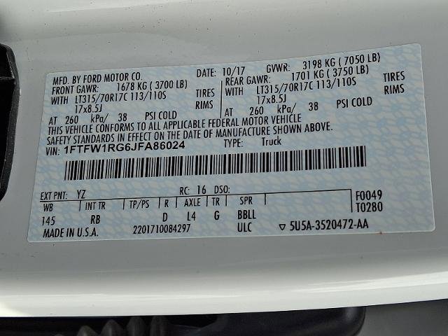 Certified 2018 Ford F150 Raptor w/ Equipment Group 802A Luxury image 30