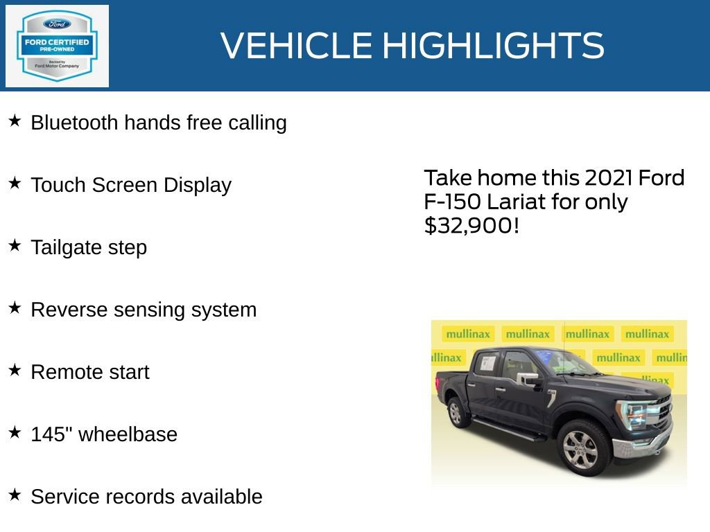 Certified 2021 Ford F150 Lariat w/ Equipment Group 502A High image 35