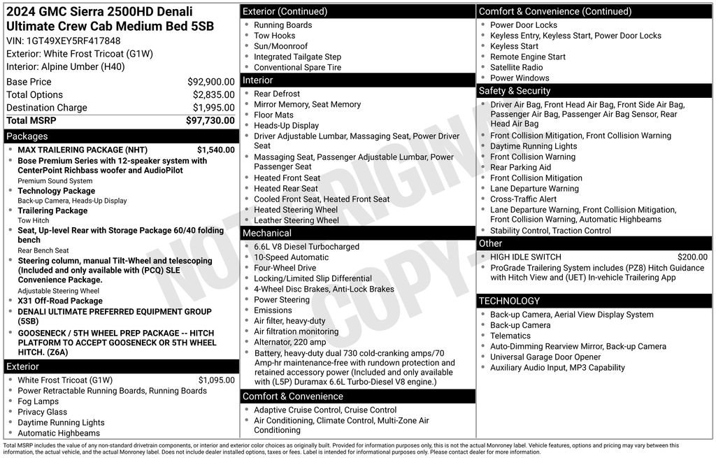 Used 2024 GMC Sierra 2500 Denali Ultimate w/ Max Trailering Package AWD/4WD image 5