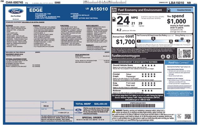 Certified 2020 Ford Edge SEL FWD image 5