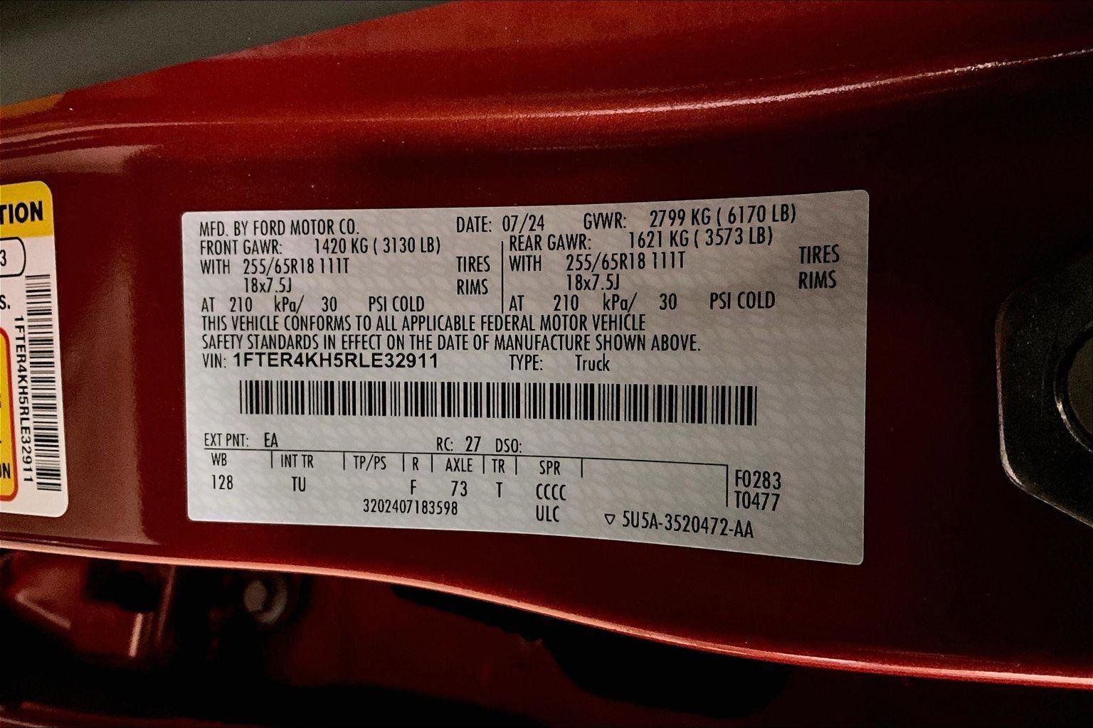 Certified 2024 Ford Ranger Lariat w/ Advanced Towing Package image 33