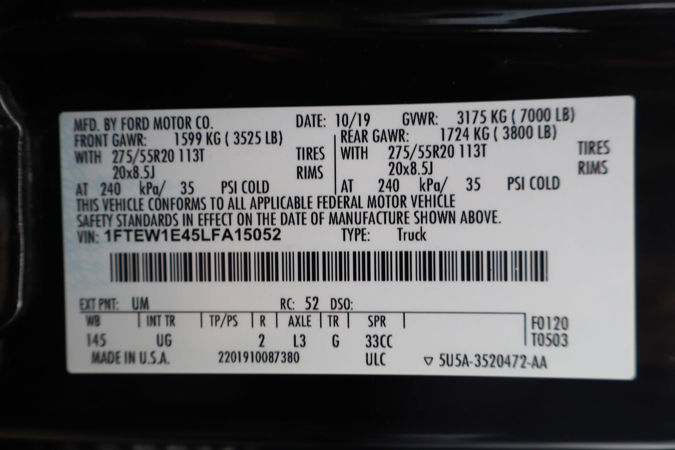Certified 2020 Ford F150 XLT w/ Equipment Group 302A Luxury AWD/4WD image 31