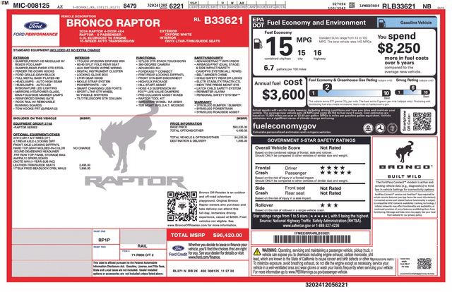 Certified 2024 Ford Bronco Raptor AWD/4WD image 38