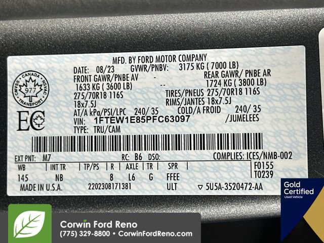 Certified 2023 Ford F150 Tremor w/ Equipment Group 402A High AWD/4WD image 37